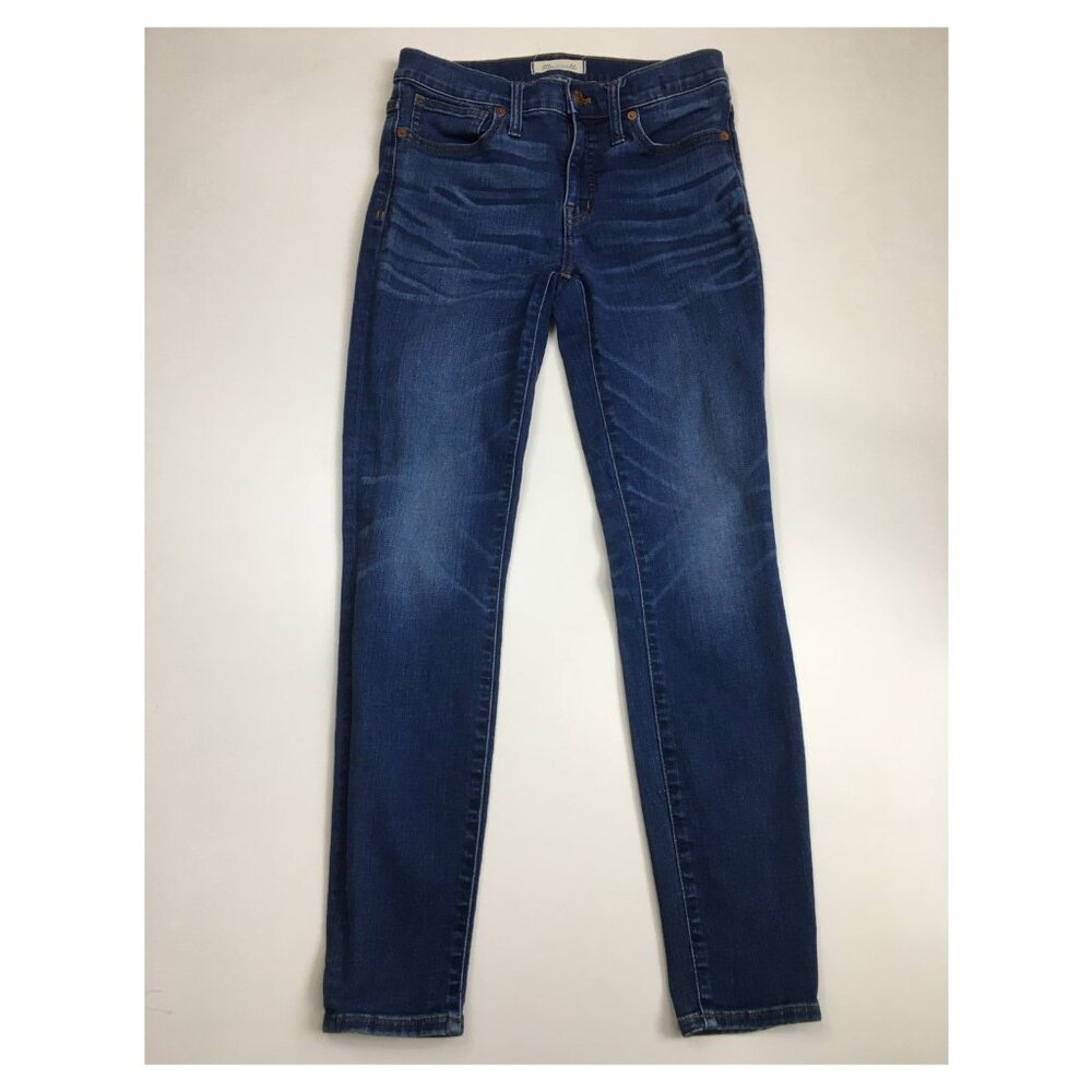 MADEWELL Medium Wash 9" High Rise Waist Skinny 5 Pocket Logo Hardware Jeans